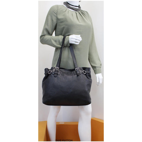 PRADA Vitello Daino Leather Shoulder Bag Black