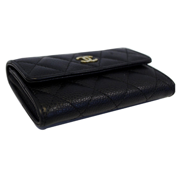CHANEL Flap Caviar Leather Card Holder Black-US