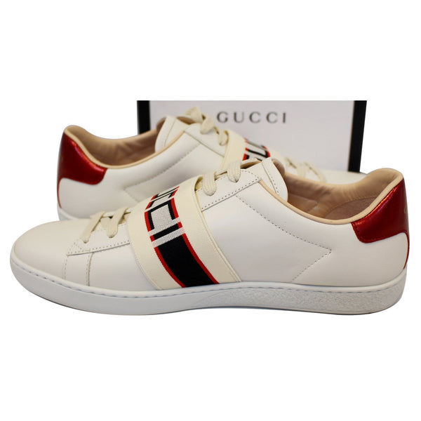 GUCCI Stripe Leather Sneaker White Size US 7-US