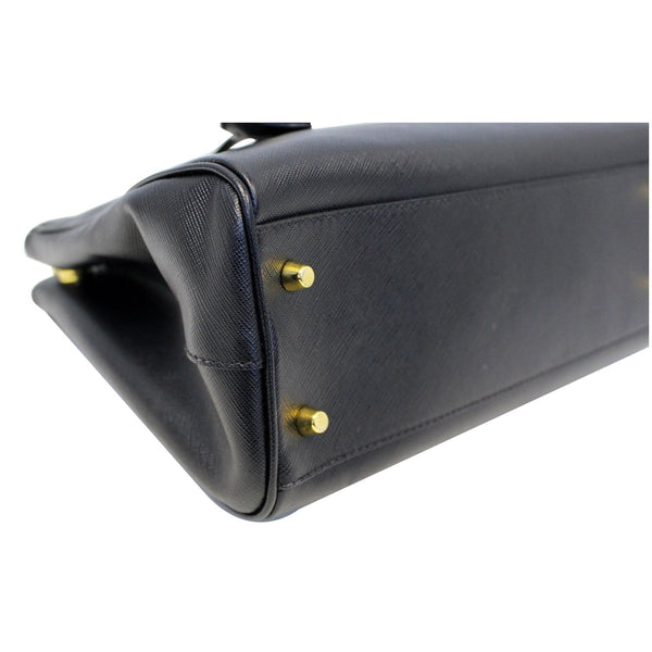 PRADA Saffiano Lux Small Double-Zip Tote Bag Black