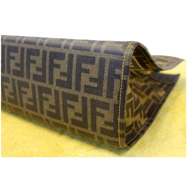 FENDI Tobacco Zucca Print Mesh Fabric Tote Bag Brown