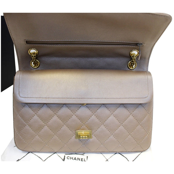 CHANEL Reissue Mademoiselle Lock Calfskin Leather Shoulder Bag Beige-US