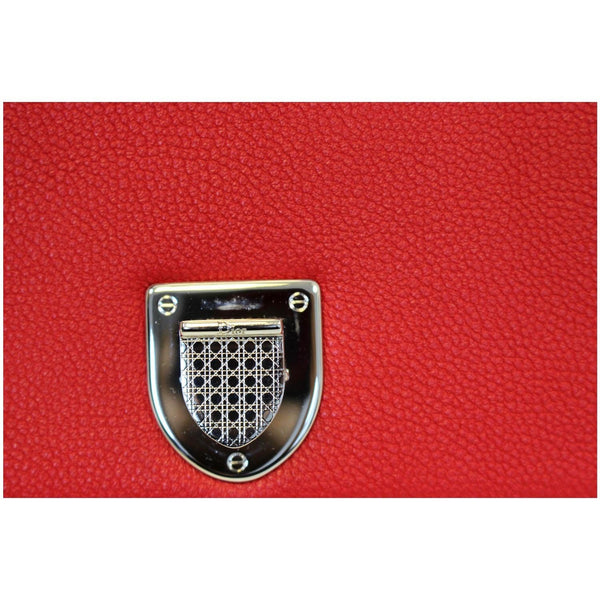 Christian Dior Diorama Small Flap Red Grained Leather buckle