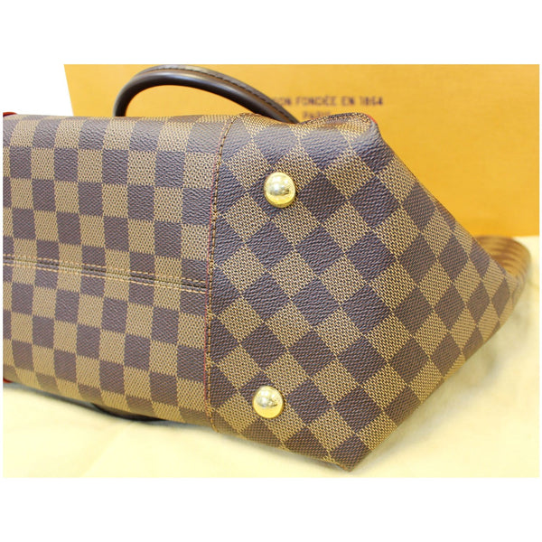Louis Vuitton Caissa MM Damier Ebene brass studs tote
