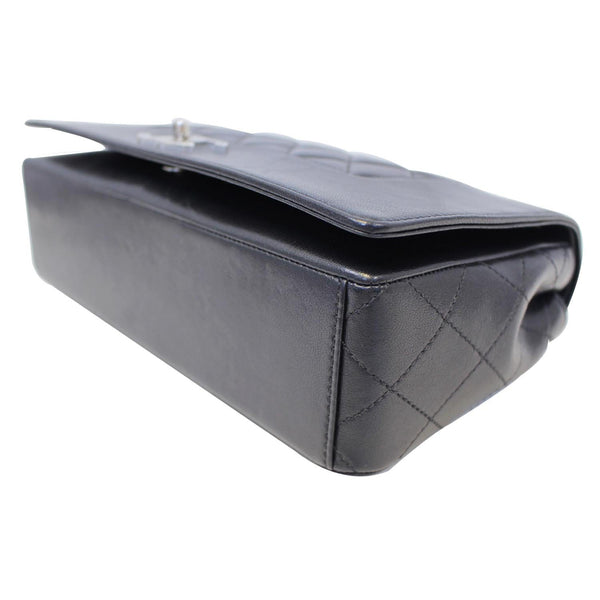 CHANEL Mademoiselle Vintage Flap Sheepskin Leather Shoulder Bag Black