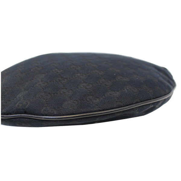 GUCCI GG Canvas Horsebit Medium Wave Hobo Bag Black-US