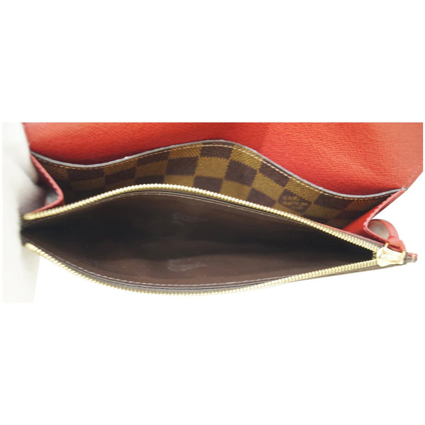 LOUIS VUITTON Emilie Damier Ebene Wallet Brown