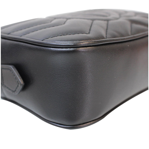 GUCCI GG Marmont Matelasse Mini Leather Crossbody Bag Black 448065