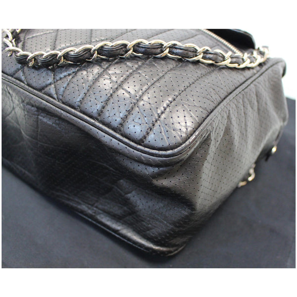 Chanel Calfskin Perforated 50's Bowler Bag - focused view