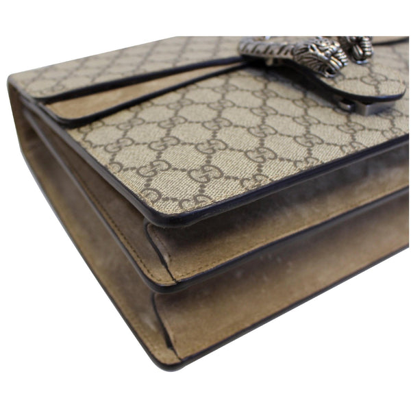 GUCCI Dionysus Medium GG Supreme Monogram Shoulder Bag Taupe