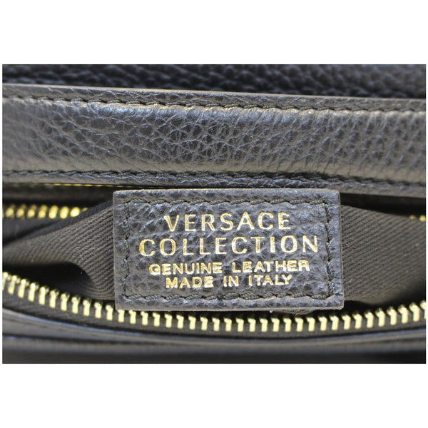 VERSACE Collection Pebbled Leather Camera Crossbody Bag Black-US