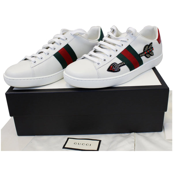 GUCCI Ace Embroidered Arrow Logo Sneakers Size US 7.5