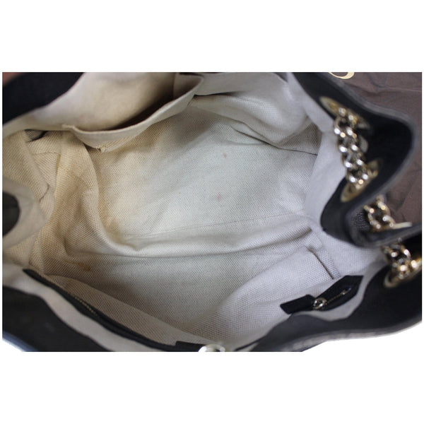 GUCCI Soho Pebbled Leather Chain Shoulder Bag 308982 Black