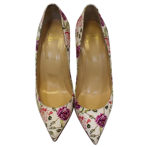 CHRISTIAN LOUBOUTIN Pigalle Follies Watersnake Floral Pumps US 11-US