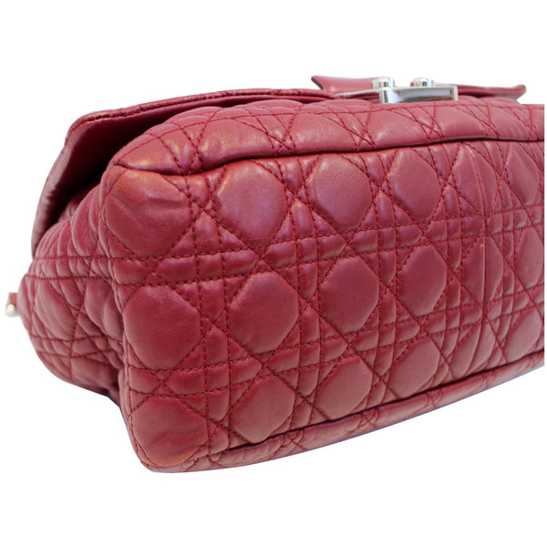 CHRISTIAN DIOR Medium Flap Cannage Leather Shoulder Bag Red-US