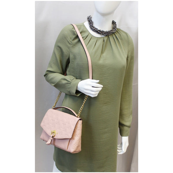 LOUIS VUITTON Blanche BB Empreinte Leather Shoulder Bag Rose Poudre