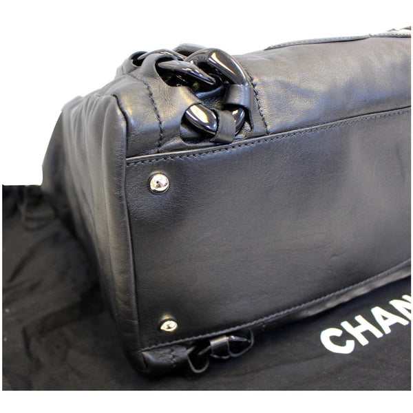 CHANEL Calfskin Rhodoid Modern Chain East West Tote Black-US