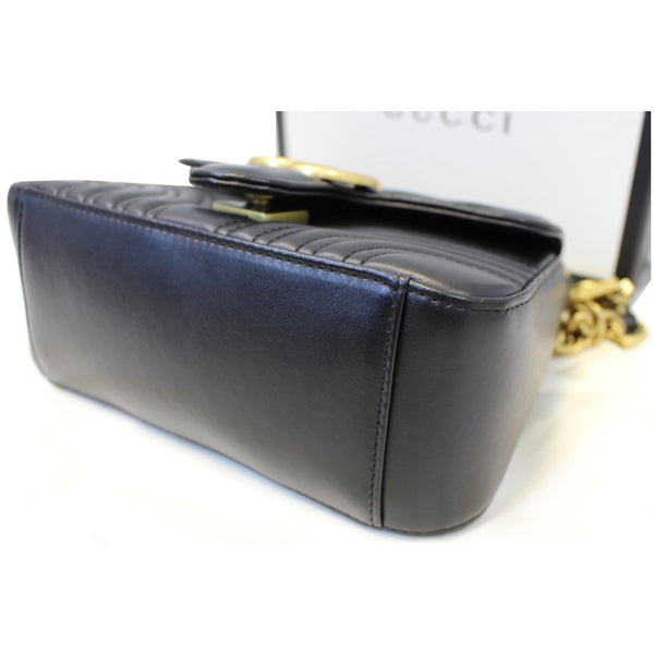 GUCCI GG Marmont Mini Leather Top Handle Bag Black 547260