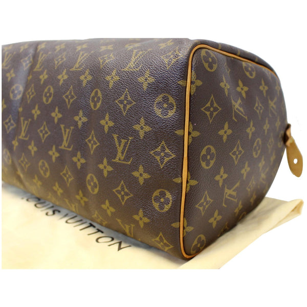 LOUIS VUITTON Speedy 35 Monogram Canvas Satchel Bag Brown
