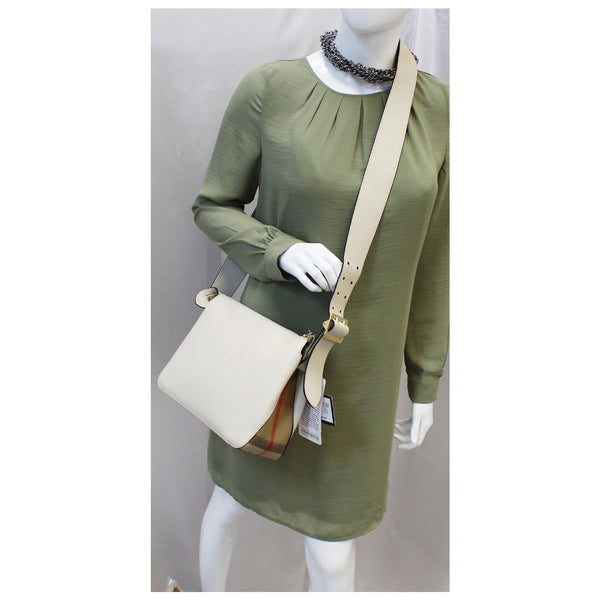 BURBERRY Helmsley House Check Grained Leather Crossbody Bag-US