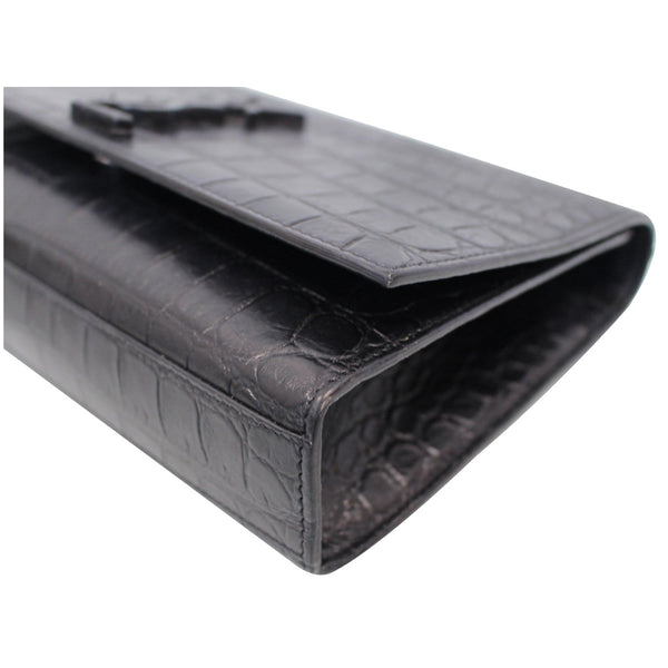 YVES SAINT LAURENT Kate Medium Crocodile Leather Bag Crossbody Bag Black