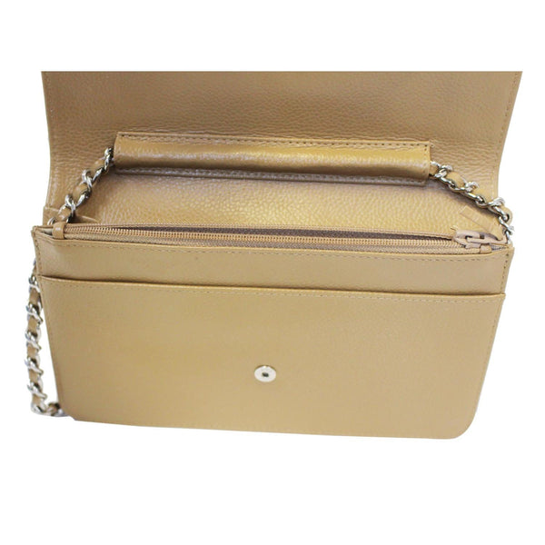 CHANEL Timeless WOC Caviar Leather Clutch Crossbody Bag Beige-US