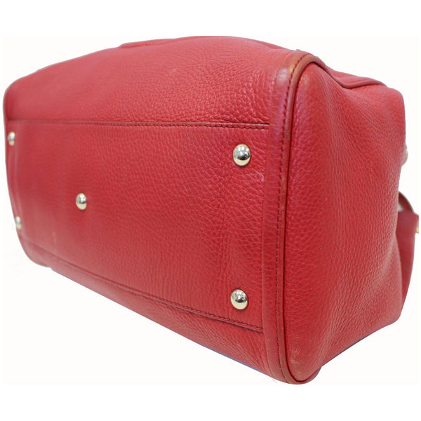 GUCCI Soho Top Handle Pebbled Leather Tote Bag Red-US