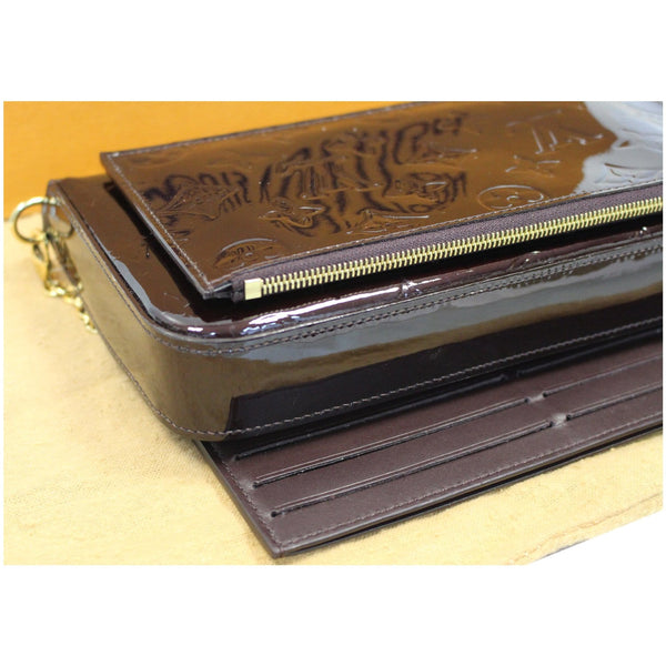 LOUIS VUITTON Felicie Pochette Vernis Crossbody Bag Amarante