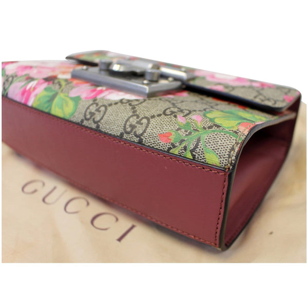 GUCCI Small Padlock GG Supreme Monogram Blooms Print Shoulder Bag