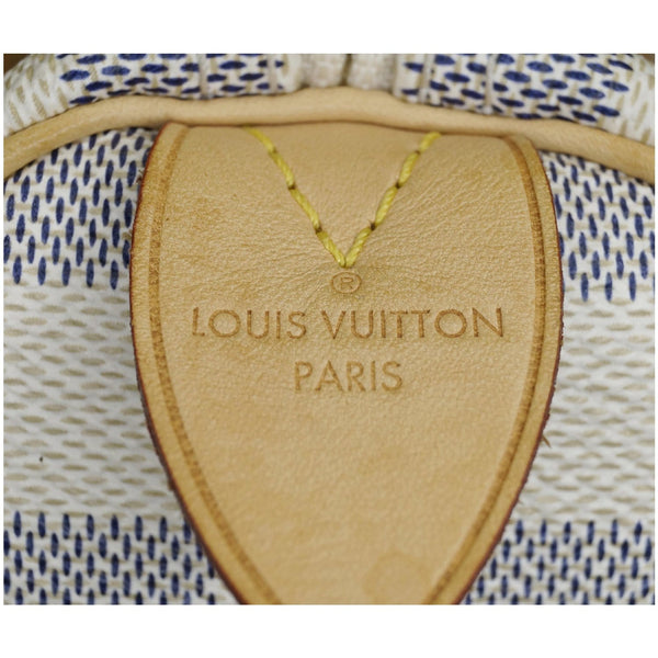 Louis Vuitton Speedy 30 Damier Azur Satchel Bag with logo