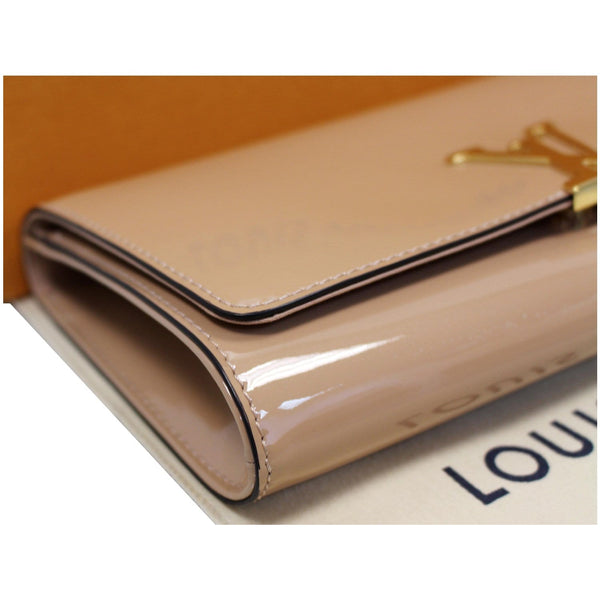 LOUIS VUITTON Louise Patent Leather Long Wallet Nude
