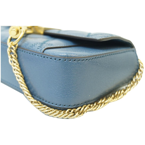 GIVENCHY GV3 Mini Quilted Leather Crossbody Bag Teal Blue