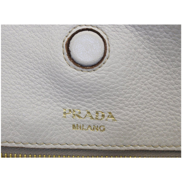 Prada Large Shopper Tote Bag Vitello Daino golden logo