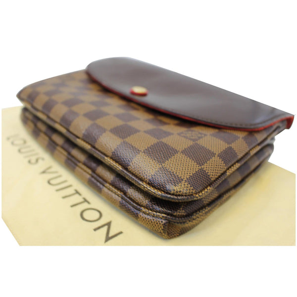LOUIS VUITTON Twice Pochette Damier Ebene Crossbody Bag Brown
