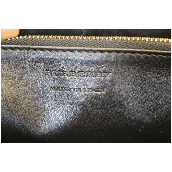 BURBERRY Elmore House Check Calfskin Zip Around Wallet Black-US