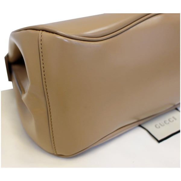 GUCCI Lady Lock Calfskin Bamboo Top Handle Bag Beige 331830