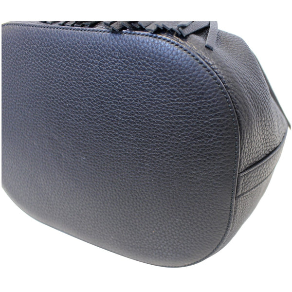 Gucci Miss Bamboo Leather Bucket Handbag - bottom view