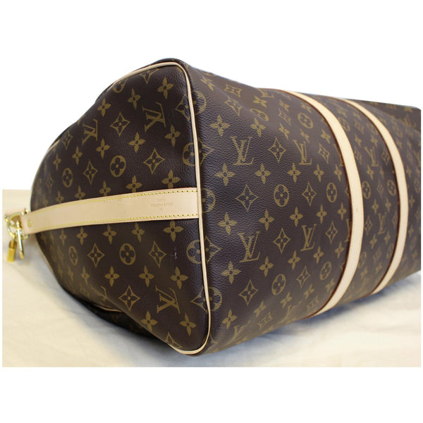 LOUIS VUITTON Keepall 55 Bandouliere Monogram Canvas Travel Bag Brown