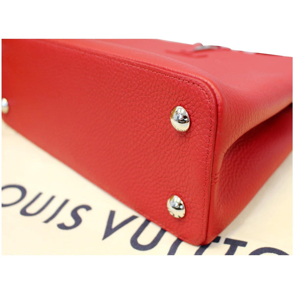 Side View lv Capucines PM Taurillon Leather Tote Bag