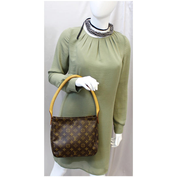 LOUIS VUITTON Looping MM Monogram Canvas Shoulder Bag Brown