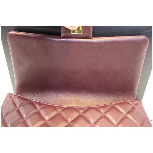 Chanel Flap Bag Clutch With Chain Quilted Lambskin open view