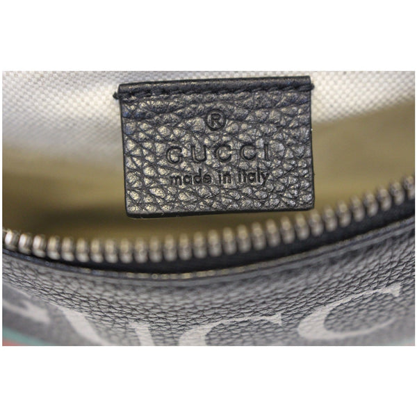 GUCCI Print Leather Black Belt Waist Bum Bag Small 527792-US