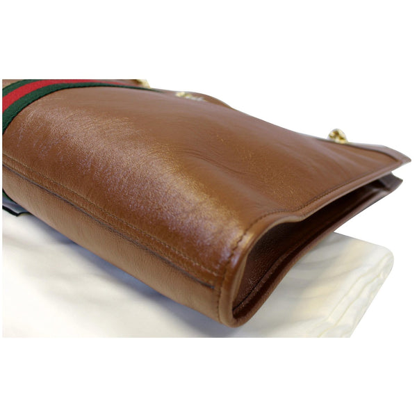 GUCCI Rajah Large Leather Tote Shoulder Bag Brown 537219-US