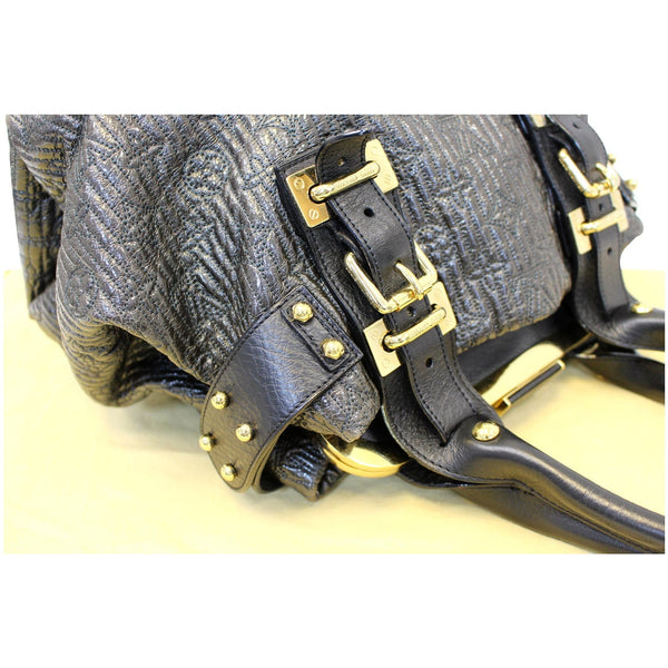 LOUIS VUITTON Motard Biker Monogram Satchel Bag Black women