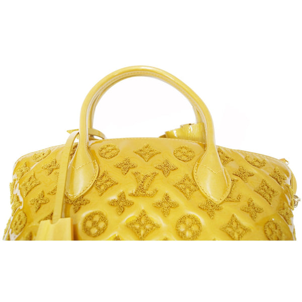 LOUIS VUITTON Monogram - Lockit lambskin Satchel Bag Mustard handles