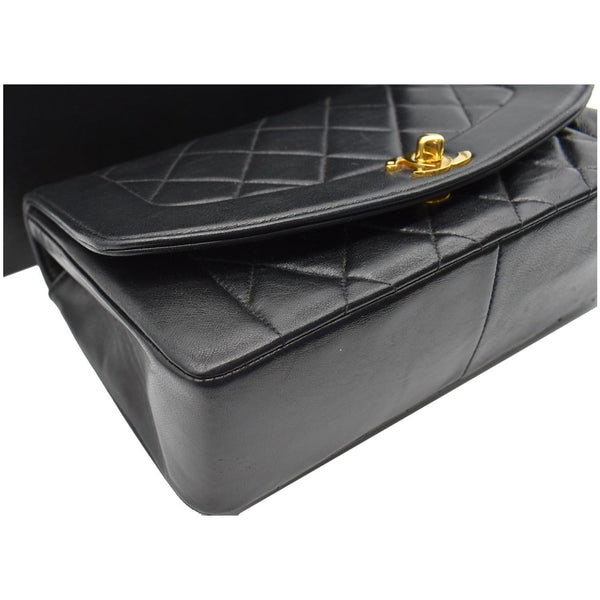 CHANEL Diana Flap Quilted Lambskin Leather Shoulder Bag Black