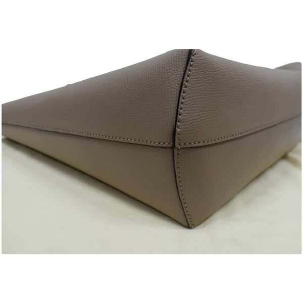 FENDI F Logo Calfskin Leather Shopping Tote Bag Taupe - Final Sale