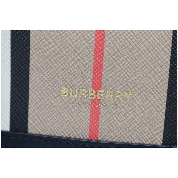 BURBERRY Jessie Icon Stripe E-Canvas Monogram Crossbody Card Case Beige