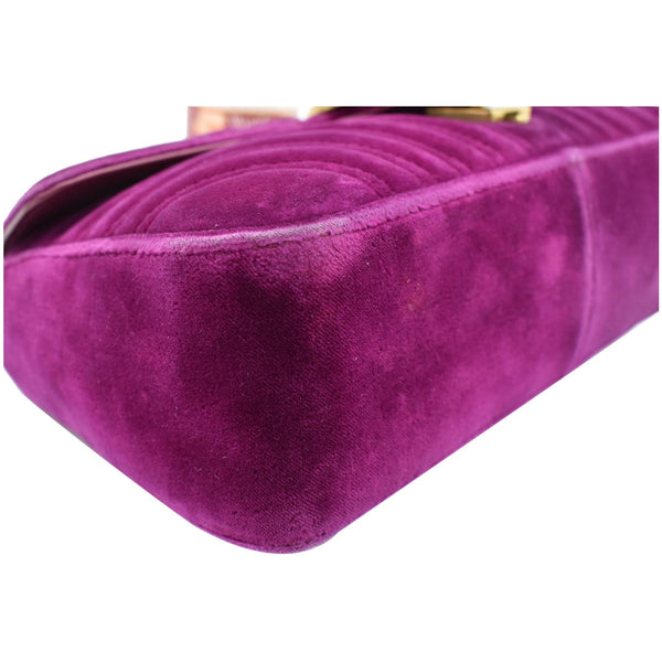 GUCCI GG Marmont Velvet Small Shoulder Bag Purple 443497