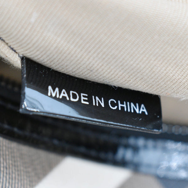 BURBERRY Small Chester Nova Check Patent Bowling Bag Black